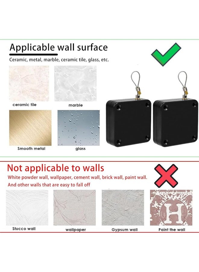 JZS 2 Pack Black Automatic Door Closer, Steel Drawstring, Universal Compatibility, Aluminum Finish, Alloy Steel Material, Punch-Free, Auto Close, Pests Barrier, Residential & Commercial Use - Image 4