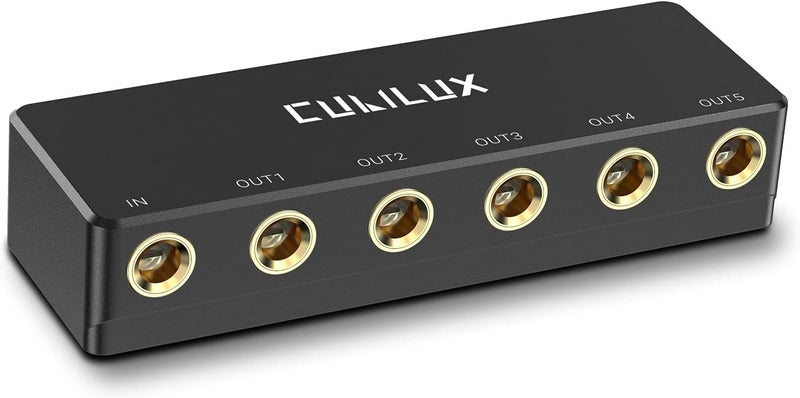 Cubilux Passive 6.35 mm 5-Way Audio Splitter Aux Jack for Guitar, Keyboard, Studio Monitor - Image 1