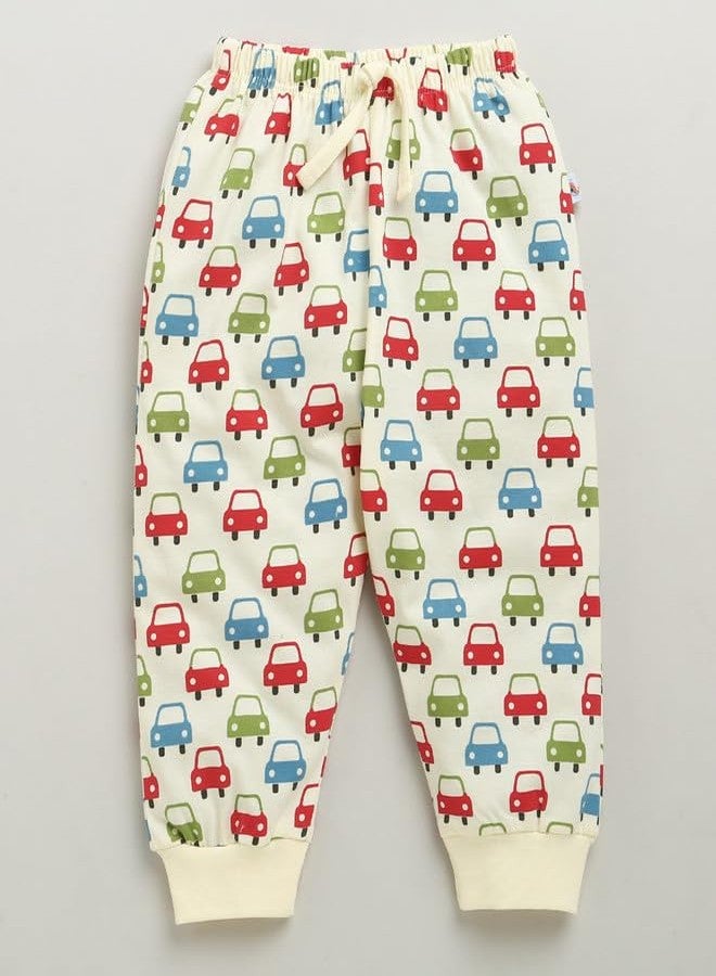 BUMZEE طقم بيجاما وقميص قطني للأولاد من BUMZEE، نصف كم، لون كريمي - 12-18 شهرًا (Peb10356D-crm) - Image 4