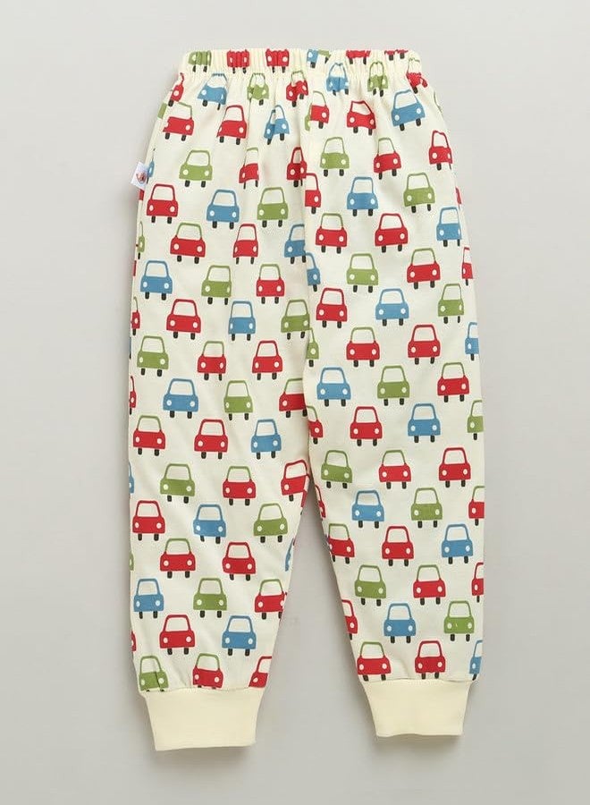 BUMZEE طقم بيجاما وقميص قطني للأولاد من BUMZEE، نصف كم، لون كريمي - 12-18 شهرًا (Peb10356D-crm) - Image 5