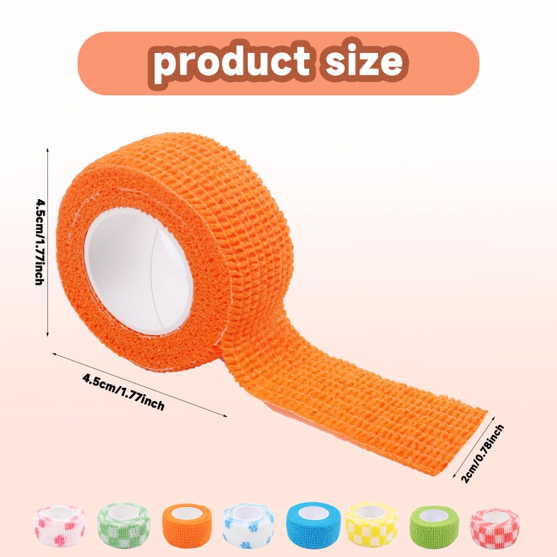 LUOHECAM 8 Pack Thimble Tape for Hand Sewing Self Adhering Bandage Wrap Nail Finger Protectors for Sewing No Residue Breathable Knitting Craft DIY Sewing Tools Dog Bandage Wrap - Image 2
