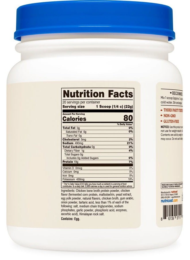 Nutricost Chicken Bone Broth Protein (Chicken Flavored, 20 Servings) - Image 5