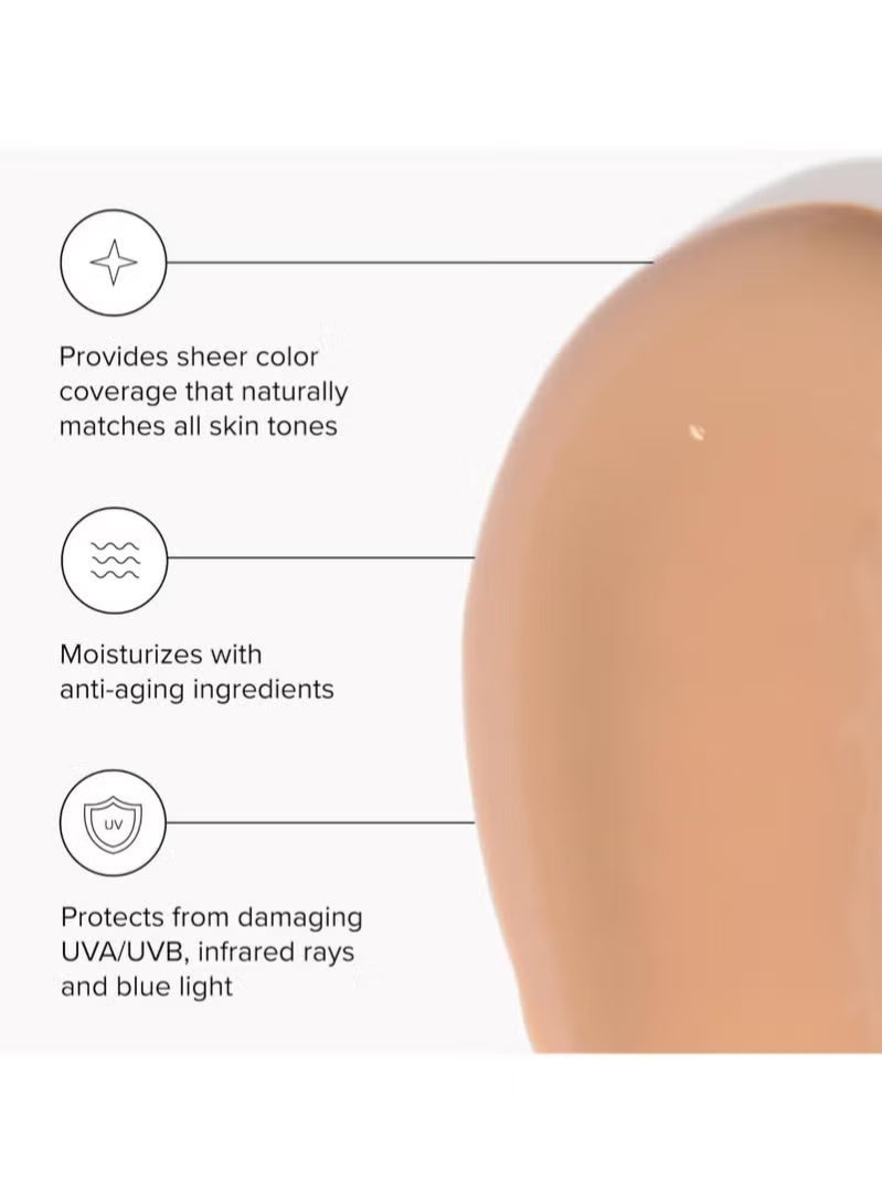 درمتلجي مرطب ملون مضاد للشيخوخة SPF 46 - واقي الشمس للوجه والخفيف الوزن مع حماية الأشعة فوق البنفسجية واسعة الطيف - العناية بالبشرة المرطبة ومرطب الوجه - مؤهل FSA HSA (1.7 أوقية) - Image 2