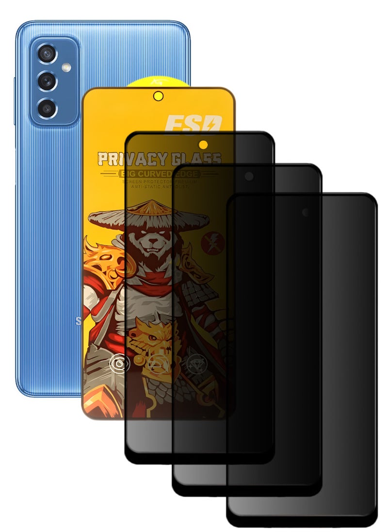 ESD 3 Pieces Tempered Dustproof Privacy Glass Screen Protector Compatible For Samsung Galaxy M52 5G - Image 1