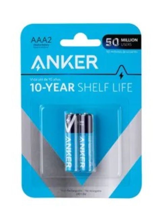 Anker Pack Of 2 AAA Alkaline Batteries Blue Black White - Image 1