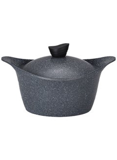 Badraig 9-Piece Granite Cookware Set - Aluminum Pots And Pans - Non-Stick Surface - Black Finish Handles - Granite Lids - PFOA Free - Frying Pan, Casserole With Lid, Korean Model, Grey Color  - Image 5