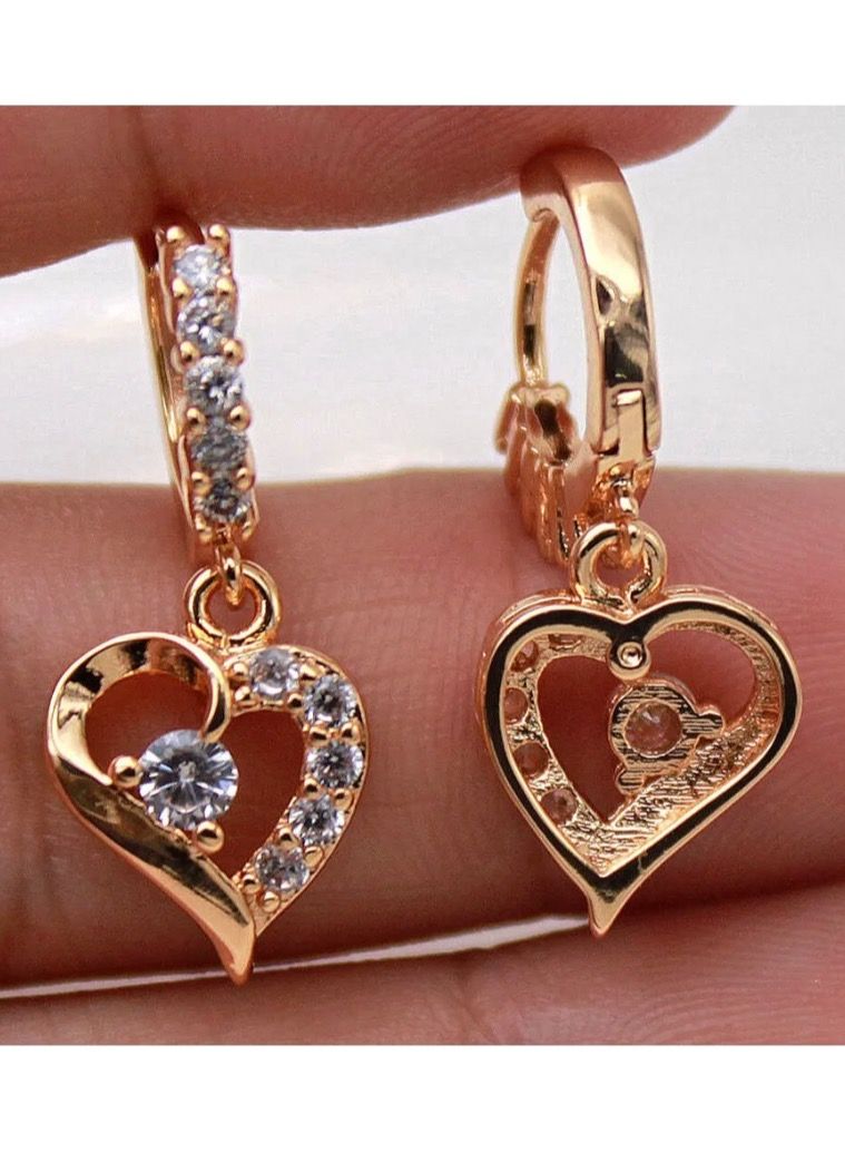 Dangle Charms Elegant & High Quality 18k Gold Plated Earrings For Women - Image 2
