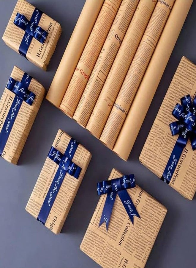 LeZakaa 20 Sheets Kraft Newsprint Flower Wrapping Paper -Reversible Floral Bouquet Paper -Brown Font Kraft Newsprint Design for Valentine's Day, Mother's Day, Parties, Birthdays, Weddings, Baby Shower - Image 4
