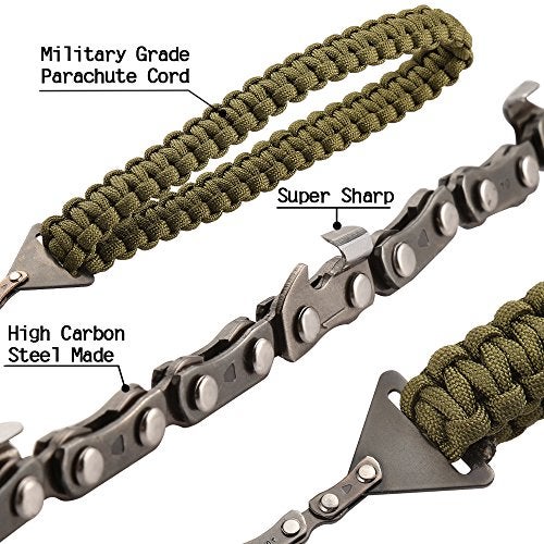 Skyocean Pocket Chainsaw with Paracord Handle 36 Inches 16 Teeth Long Chain Hand Saw Fast Wood & Tree Cutting Emergency Survival Gear Best for Camping Backpacking Hiking Hunting. - Image 4