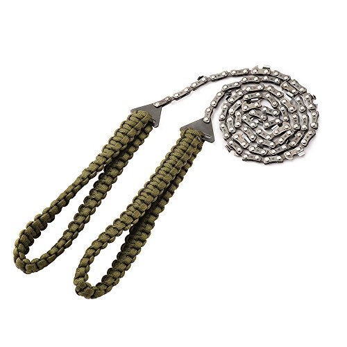 Skyocean Pocket Chainsaw with Paracord Handle 36 Inches 16 Teeth Long Chain Hand Saw Fast Wood & Tree Cutting Emergency Survival Gear Best for Camping Backpacking Hiking Hunting. - Image 1