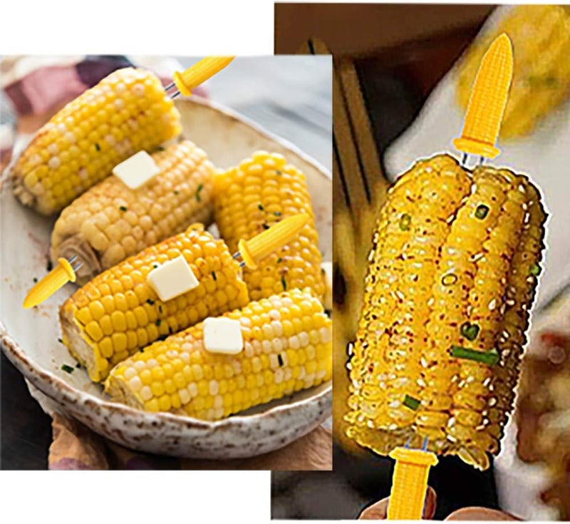 Gircss 10PCS Corn Holders - Corn on The Cob Skewers,Stainless Steel Corn Fork Prong Skewers Kitchen Tool for BBQ Twin Prong Sweetcorn Holders Home Cooking Fork - Image 3