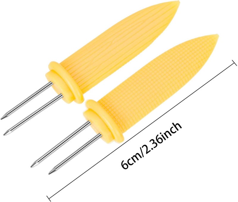 Gircss 10PCS Corn Holders - Corn on The Cob Skewers,Stainless Steel Corn Fork Prong Skewers Kitchen Tool for BBQ Twin Prong Sweetcorn Holders Home Cooking Fork - Image 5