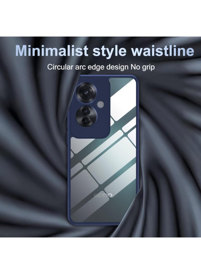 Ultra Hybrid Shockproof Back Cover Case for Oppo Reno 13F Camera Protection Bump | Hard Back Cover Case (PC & TPU, Crystal Clear Back, Blue Sides) - Image 3
