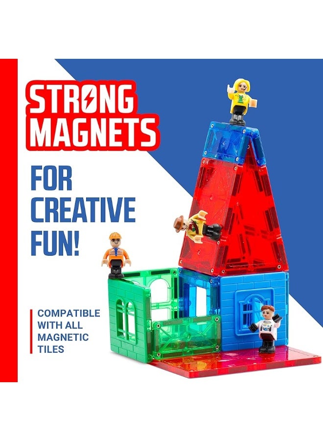 Playmags Magnetic Figures Community Set of 15 Pieces - Play People Perfect for Magnetic Tiles Building Blocks - STEM Learning Toys Children â€“ Magnet Tiles Expansion Accessories Pack - Image 1