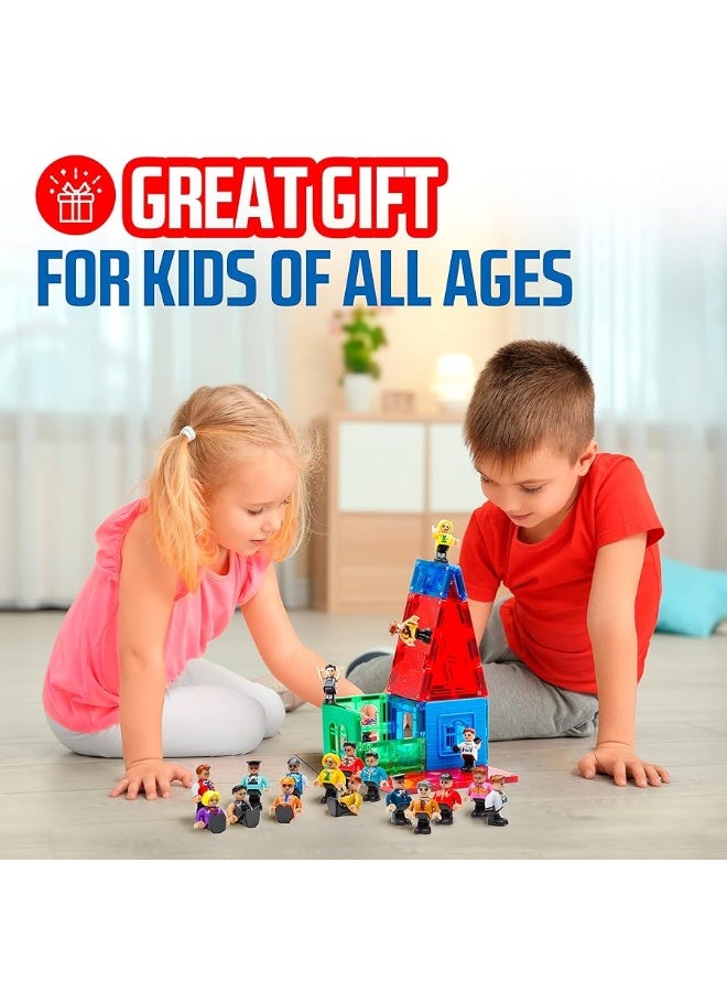 Playmags Magnetic Figures Community Set of 15 Pieces - Play People Perfect for Magnetic Tiles Building Blocks - STEM Learning Toys Children â€“ Magnet Tiles Expansion Accessories Pack - Image 2