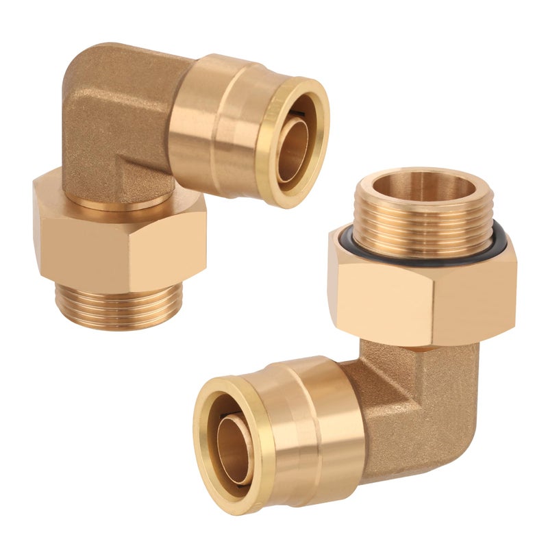 Ailbiuko Brass DOT PLC Male Elbow Fitting 58 Tube x M2215 Replace for Volvo 203784492 Pcs - Image 2