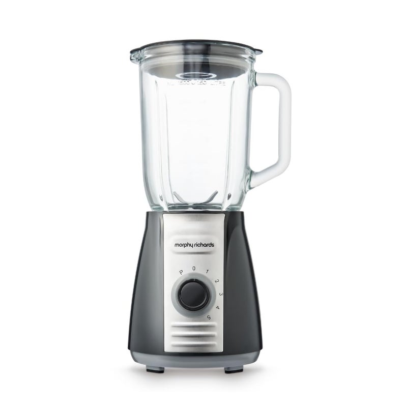 Morphy Richards Total Control Glass Jug Blender with Ice Crusher Blades 5 Speed Settings Pulse Control 600 W 15 litres Grey 403010