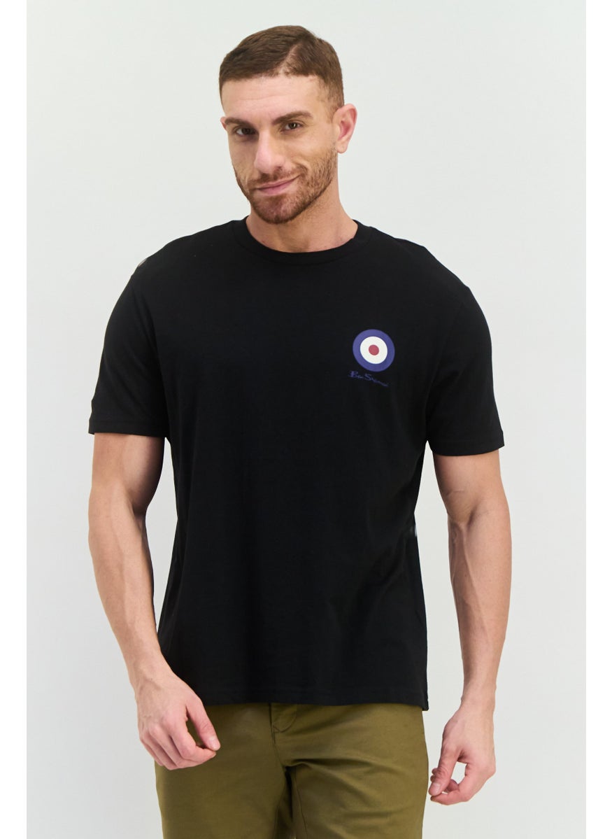 Ben Sherman - Men Crew Neck Short Sleeves Brand Logo T-Shirt, Black - Image 1