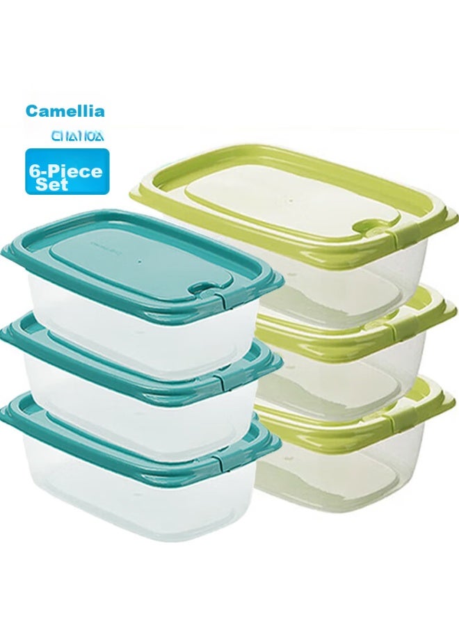Chahua Refrigerator Storage Containers, Travel Picnic Boxes, Lunch Boxes, Bento Boxes, Fruit Containers, Food Storage Containers, 6-piece Set - Image 1
