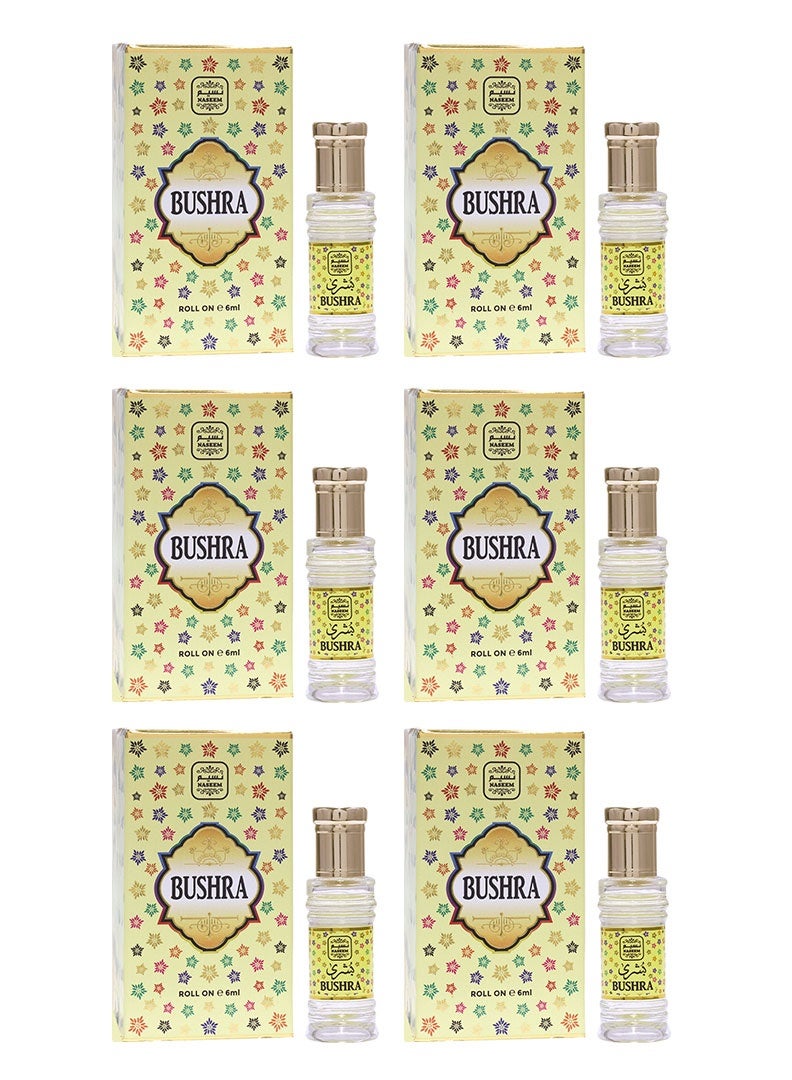 Bushra Perfume Oil Roll-On for Men & Women - 6ml (Pack of 6)