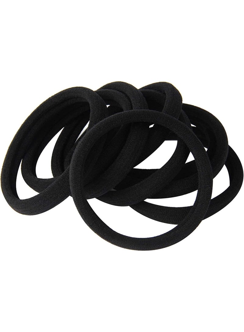 STAR BEJA STAR BEJA 20 PCS Large Seamless Black Hair Ties Band for Thick and Curly Hair bulk - Image 3