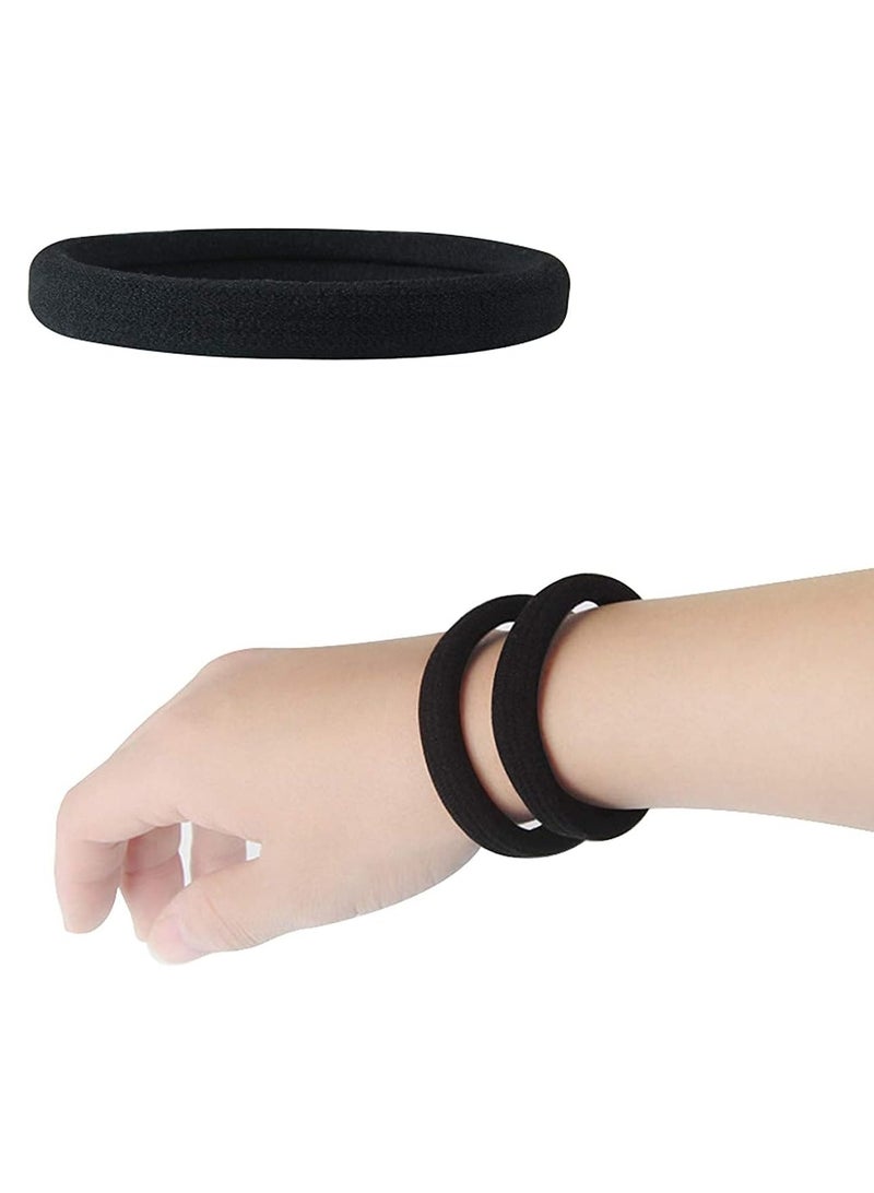 STAR BEJA STAR BEJA 20 PCS Large Seamless Black Hair Ties Band for Thick and Curly Hair bulk - Image 4