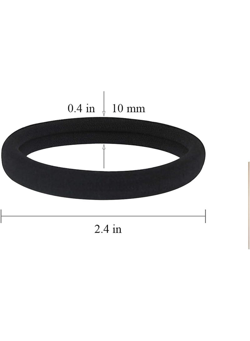 STAR BEJA STAR BEJA 20 PCS Large Seamless Black Hair Ties Band for Thick and Curly Hair bulk - Image 5
