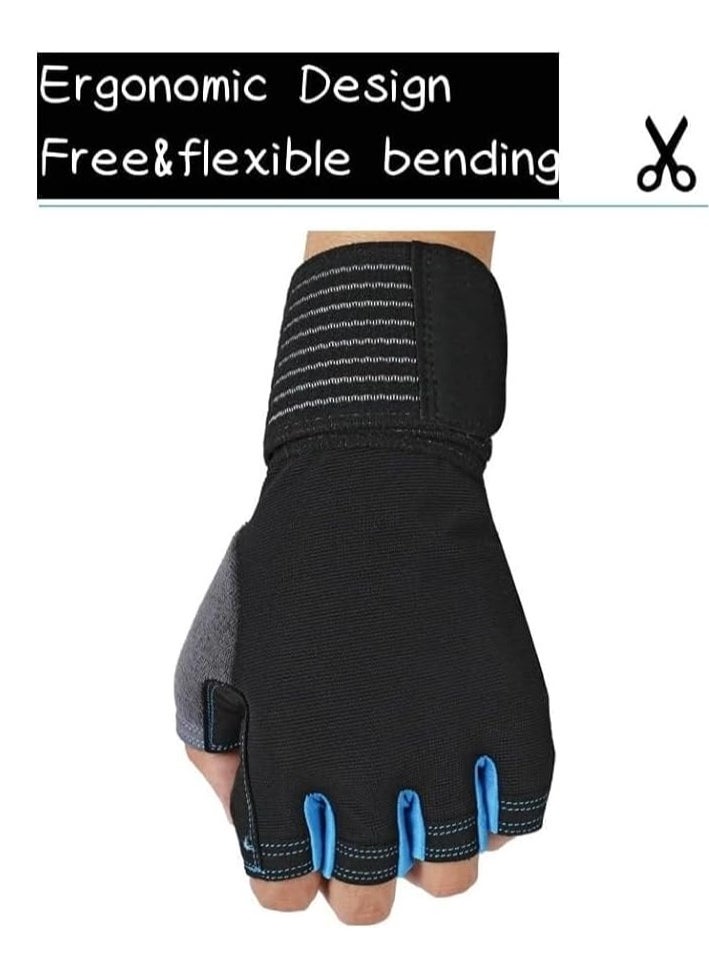 Generic Workout Gloves for Men Latest, [Full Palm Protection] [Ultra Ventilated] Weight Lifting Gloves with Cushion Pads and Silicone Grip Gym Gloves Durable Training Gloves for Exercise Fitness Yellow  - Image 2