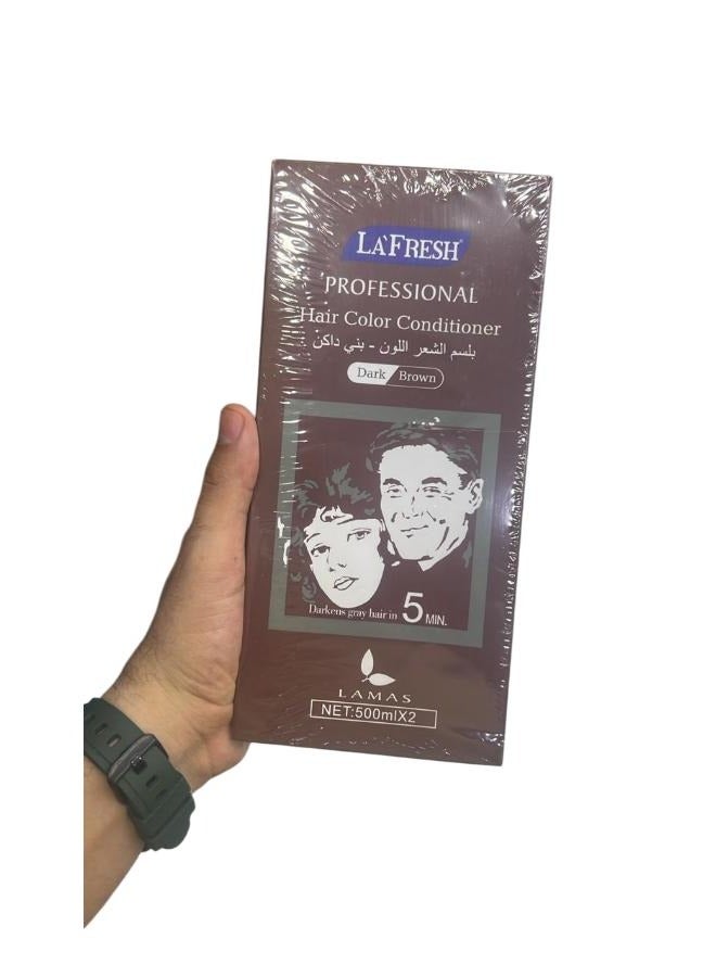 LA FRESH Professional Hair Color Conditioner (Brown) 500ml - Image 2