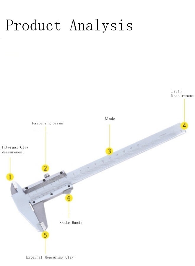 Portable Digital Caliper Upgraded Ergonomic Design Carbon Steel Calipers Multifunctional Measuring Tool High-Hardness Steel Mechanical Micrometer for Inside, Outside, Depth and Step - Image 3