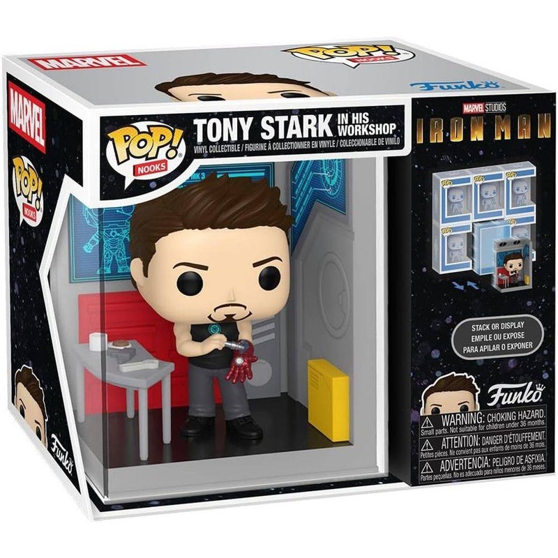 Funko POP! Nooks Marvel Iron Man Tony Stark in His Workshop Vinyl Bobblehead (8.9 x 11.4 x 16 cm) - Image 1