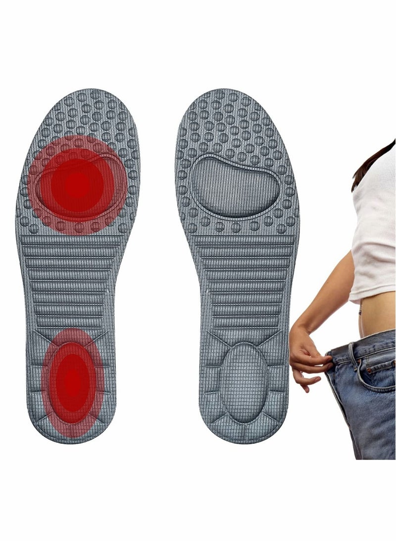 Excefore زوج واحد من النعال المغناطيسية للأحذية مع نقطة ضغط الوخز بالإبر، نعل حذاء انعكاسي مع تدليك الدورة الدموية المضاد للتعب للرجال والنساء، يوصى به للعناية بالقدمين ذات القوس المتوسط والعالي - Image 1