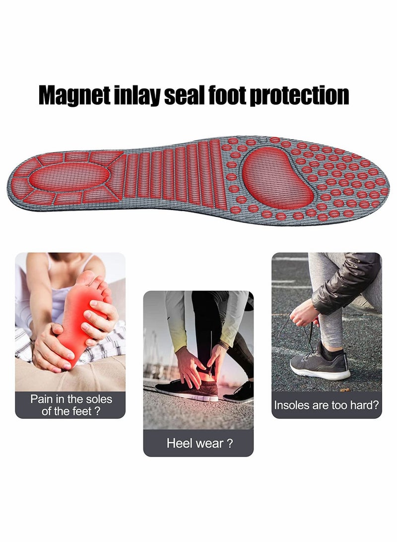 Excefore زوج واحد من النعال المغناطيسية للأحذية مع نقطة ضغط الوخز بالإبر، نعل حذاء انعكاسي مع تدليك الدورة الدموية المضاد للتعب للرجال والنساء، يوصى به للعناية بالقدمين ذات القوس المتوسط والعالي - Image 3