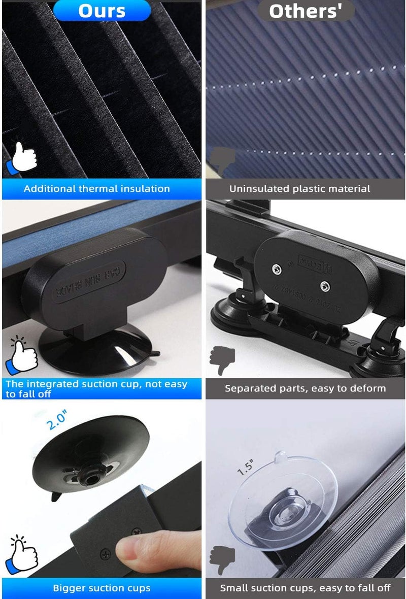 SEINECA Car Retractable Windshield Sun Shade, Large Sunshade Protector Blocks 99% UV Rays to Keep Your Truck Cool, Auto Sun Visor Fits Front Window of Various Models with 3 Suction Cups - Image 5