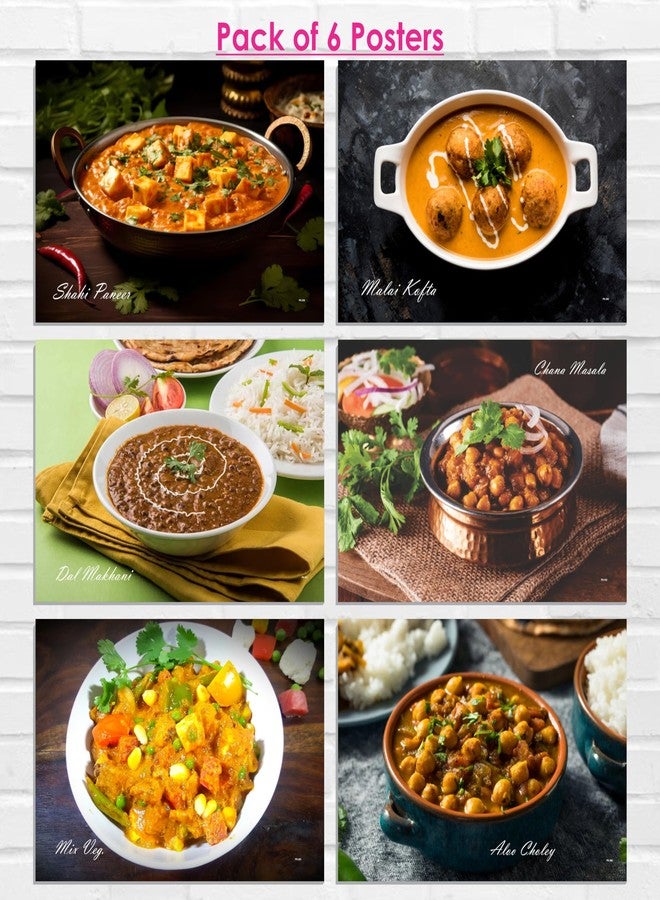 ESCAPER South Indian Fast Food Posters (12 x 18 Inch), 300 GSM Paper, Laminated Self Adhesive Back, Curry Vegetable Dishes Wall Art, Ideal For Wall Decoration, Traditional Restaurant, Hotel, Cafe - Image 4