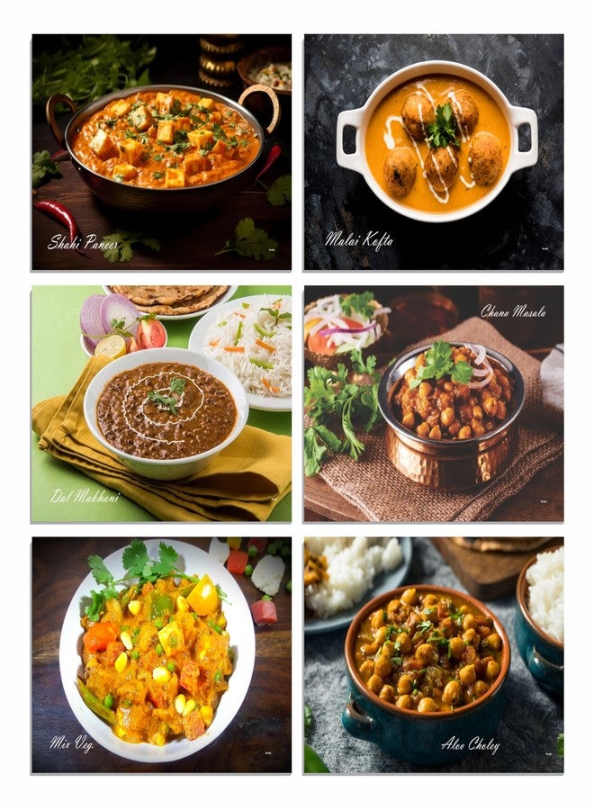 ESCAPER South Indian Fast Food Posters (12 x 18 Inch), 300 GSM Paper, Laminated Self Adhesive Back, Curry Vegetable Dishes Wall Art, Ideal For Wall Decoration, Traditional Restaurant, Hotel, Cafe - Image 1