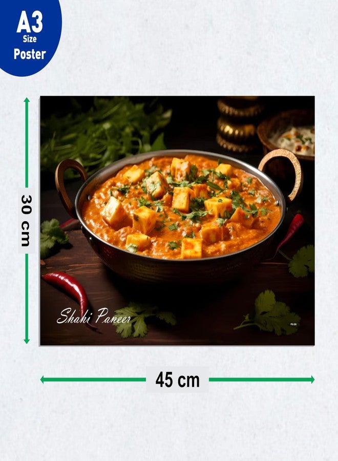 ESCAPER South Indian Fast Food Posters (12 x 18 Inch), 300 GSM Paper, Laminated Self Adhesive Back, Curry Vegetable Dishes Wall Art, Ideal For Wall Decoration, Traditional Restaurant, Hotel, Cafe - Image 2