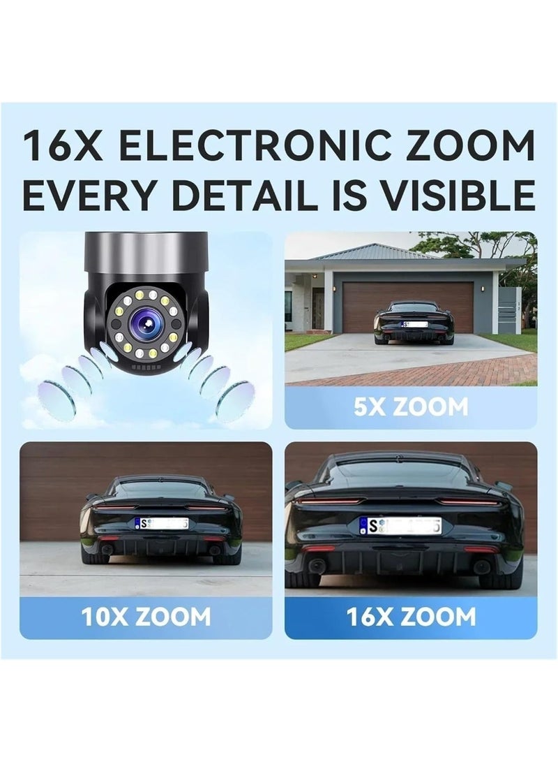 ELTRAZONE HD Wifi Security Camera Outdoor| Four-Lens, AI Tracking,360° PTZ, Full-Color & Infrared Night Vision, IP66 Waterproof, Indoor/Outdoor Surveillance - Image 3