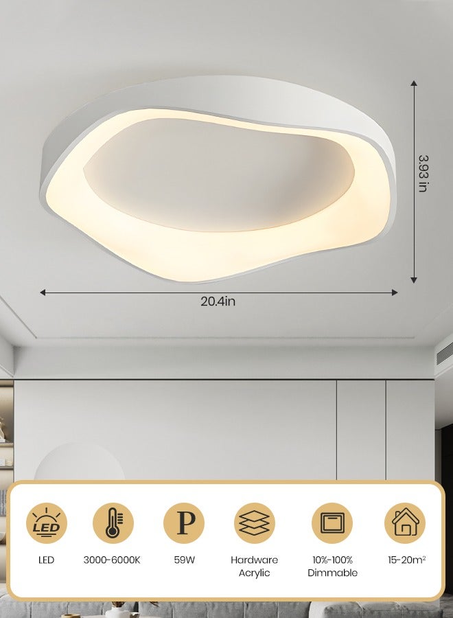 YATAI LIGHTING Modern Flush Mount LED Ceiling Light Fixture, 59W Smart Dimmable LED Ceiling Lamp with Remote Control, LED Ceiling Lamp for Bedroom/Kitchen/Dining Room Lighting, 3 Color Temperatures - Image 3