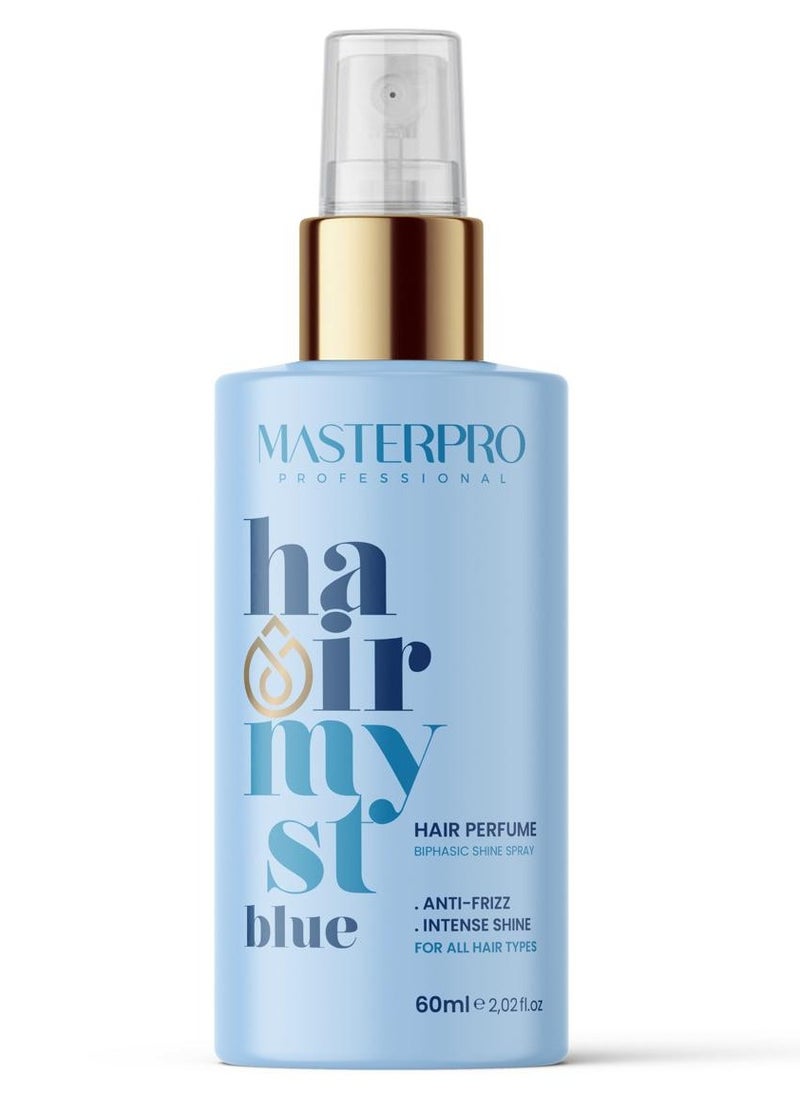 MASTERPRO PROFESSIONAL Hair Mist Blue-Hair Perfume-Biphasic Shine Hair Spray-Anti Fizz-Intense Shine-Long Lasting Refreshing-for All Hair Types-60 ML  - Image 1