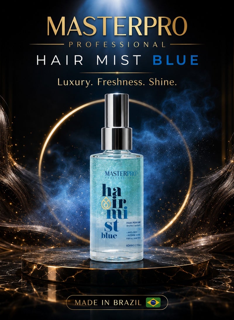 MASTERPRO PROFESSIONAL Hair Mist Blue-Hair Perfume-Biphasic Shine Hair Spray-Anti Fizz-Intense Shine-Long Lasting Refreshing-for All Hair Types-60 ML - Image 2