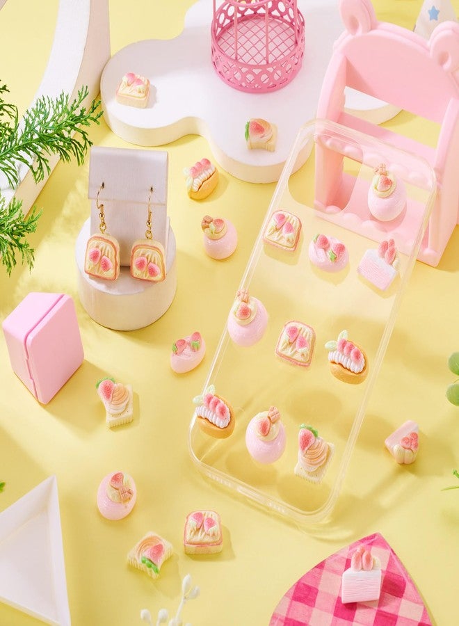 Spritewelry 30Pcs Miniature Dollhouse Accessories Mini Resin Food Strawberry Cake Bread Biscuit Miniature Ornament Dessert Slime Charms 17-23mm for Kitchen Tableware Party Decoration - Image 3