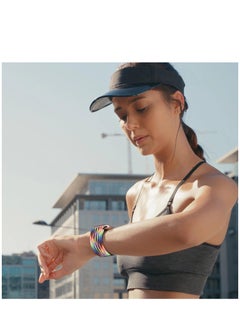 SZOXST Compatible for Apple Watch Band 42mm 41mm 40mm 38mm Elastic Nylon Braided Secure & Comfortable Stretchy Strap for Women Men,Parachute Buckle Bands for iWatch Series 10 9 8 7 6 5 4 3 SE Denim  - Image 4