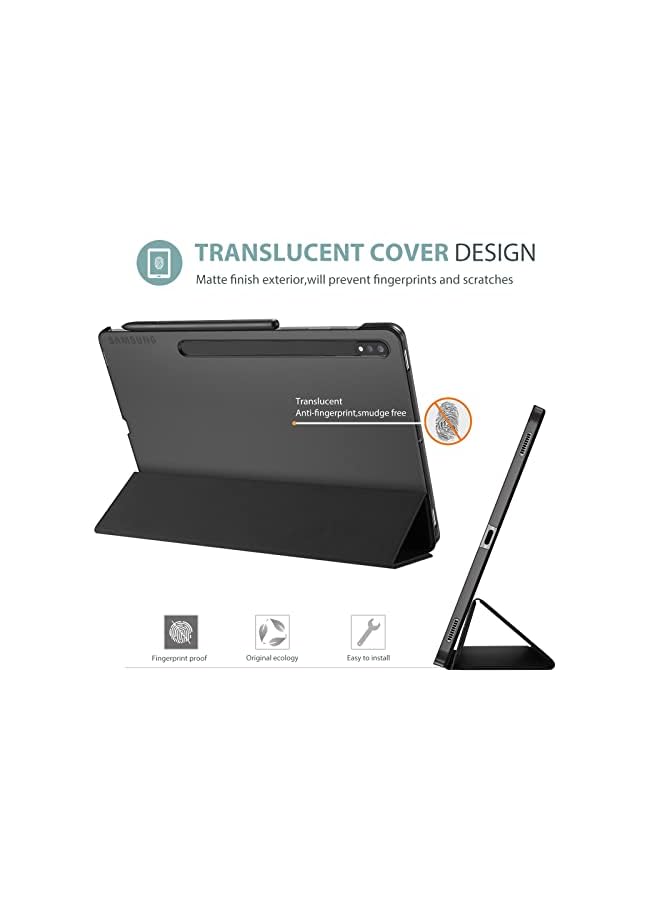 Procases For Galaxy Tab S8 / Tab S7 11 Inch Case, Protective Slim Case Folio Hard Back Stand Smart Cover For 11" Galaxy Tab S8 2022 / Galaxy Tab S7 2020 Sm-X700 X706 T870 T875 T878 –Black - Image 3