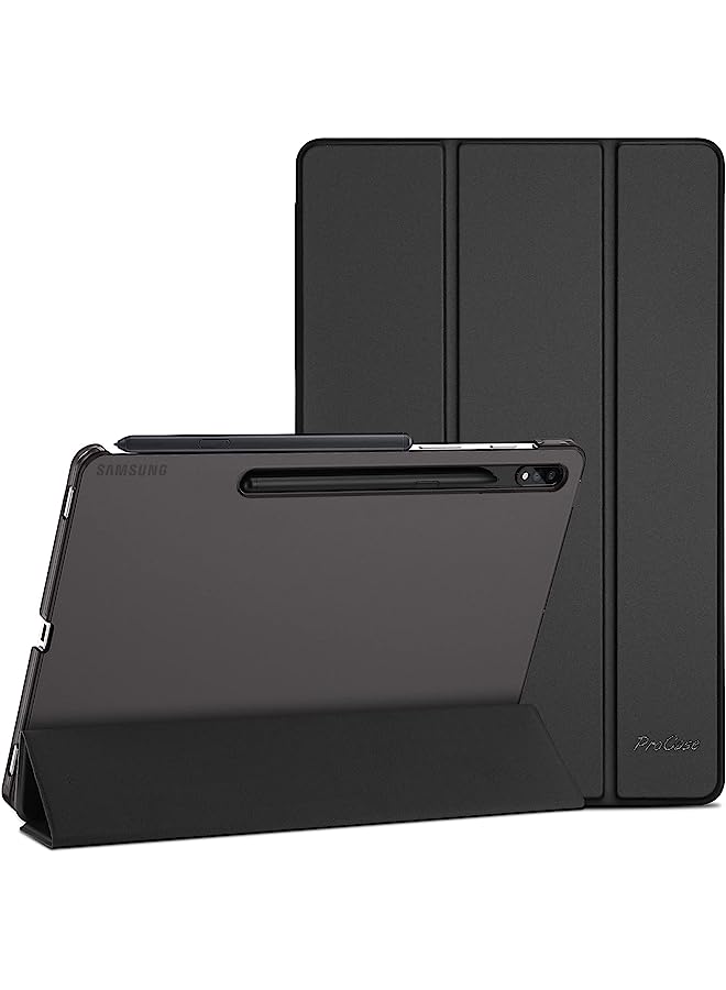 Procases For Galaxy Tab S8 / Tab S7 11 Inch Case, Protective Slim Case Folio Hard Back Stand Smart Cover For 11" Galaxy Tab S8 2022 / Galaxy Tab S7 2020 Sm-X700 X706 T870 T875 T878 –Black - Image 1
