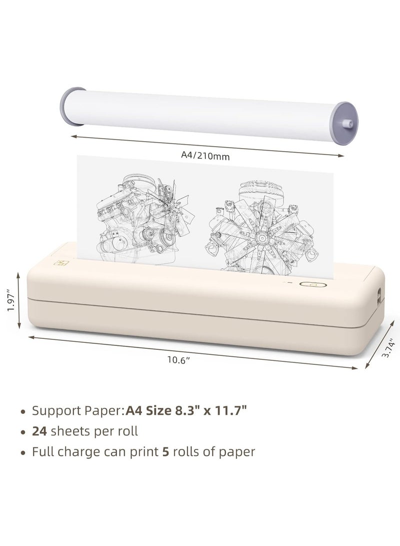 HPRT Home Printer Compact MT810, Mobile Potable Printing for Travel Wireless, Slim Bluetooth Small Printer for Home, Office, Vehicles Inside Paper Roll - Image 4