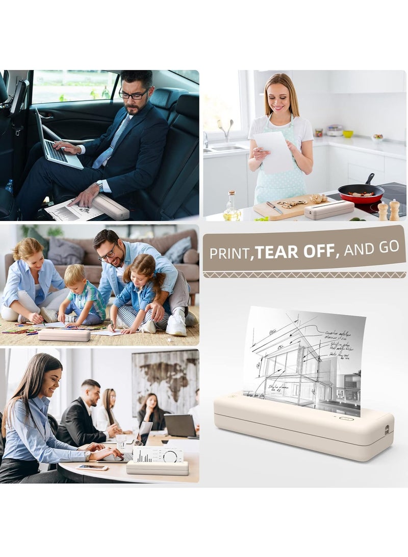 HPRT Home Printer Compact MT810, Mobile Potable Printing for Travel Wireless, Slim Bluetooth Small Printer for Home, Office, Vehicles Inside Paper Roll - Image 5