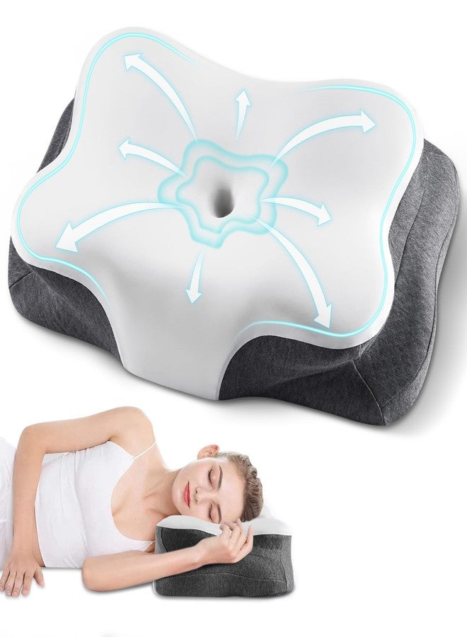 Silkena Cervical Neck Pillow, Ergonomic Side Sleeper Pillow for Neck Support, Cooling Memory Foam Pillows for Sleeping, Contour Orthopedic Bed Pillows for Side Back Stomach Sleepers (White) - Image 1