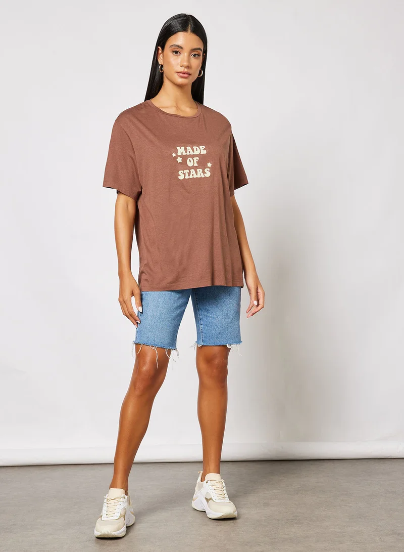 Charlie Holiday. Slogan Print Boyfriend T-Shirt