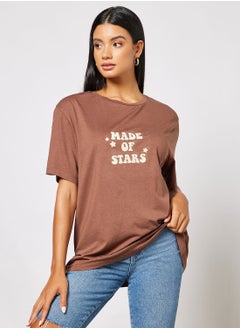 Slogan Print Boyfriend T-Shirt
